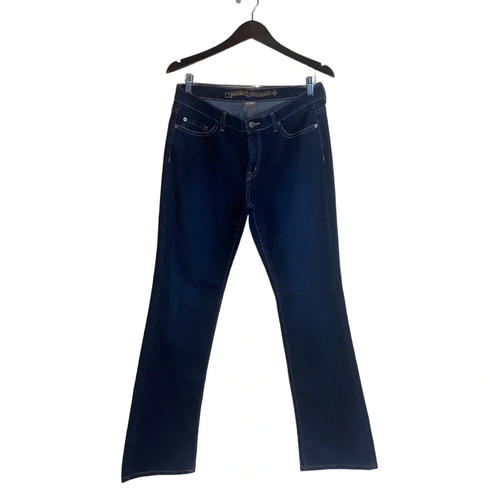 No Boundaries Denim Women’s Juniors Dark Blue Wash Mid Rise Bootcut Jeans Sz 11 - Picture 8 of 16